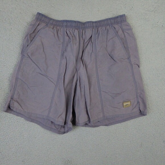 Vintage Speedo Swim Trunks Mens Large Blue Faded Lined Nylon Shorts 90s - Picture 1 of 8